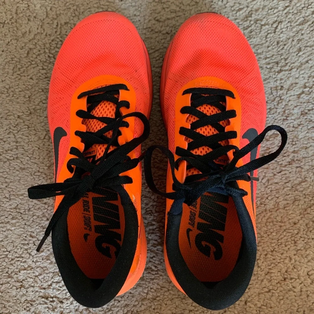 Nike Women's Bright Orange and Black Running Shoes